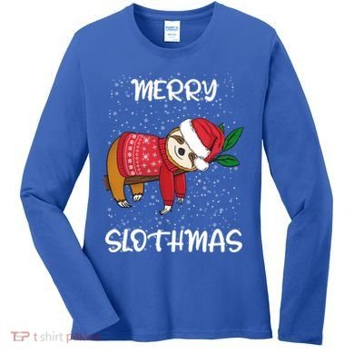 Sloth Merry Christmas Santa Sloth Merry Slothmas Gift Women's Long Sleeve Shirt