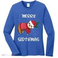 Sloth Merry Christmas Santa Sloth Merry Slothmas Gift Women's Long Sleeve Shirt thumb 0