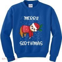 Sloth Merry Christmas Santa Sloth Merry Slothmas Gift Kids Sweatshirt thumb 0
