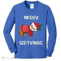Sloth Merry Christmas Santa Sloth Merry Slothmas Gift Kids Long Sleeve Shirt thumb 0