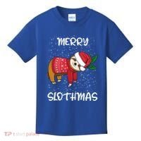 Sloth Merry Christmas Santa Sloth Merry Slothmas Gift Kids T-Shirt thumb 0