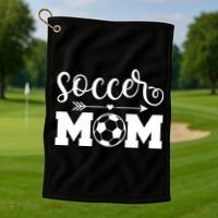 Soccer Mom Cute Gift Golf Towel thumb 1