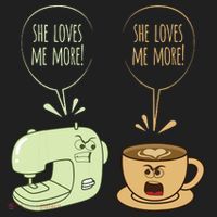 Sewing Machine Coffee Funny Sew Quilting Seamstress Sewer Women's Sweatshirt thumb 2
