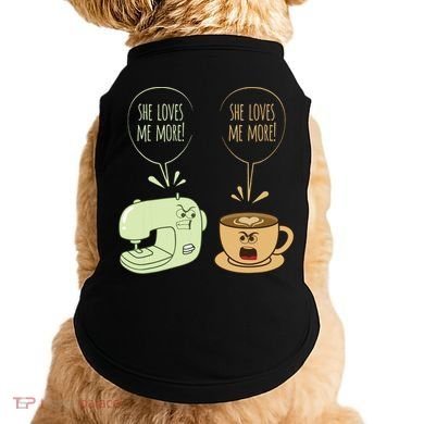 Sewing Machine Coffee Funny Sew Quilting Seamstress Sewer Doggie Tank