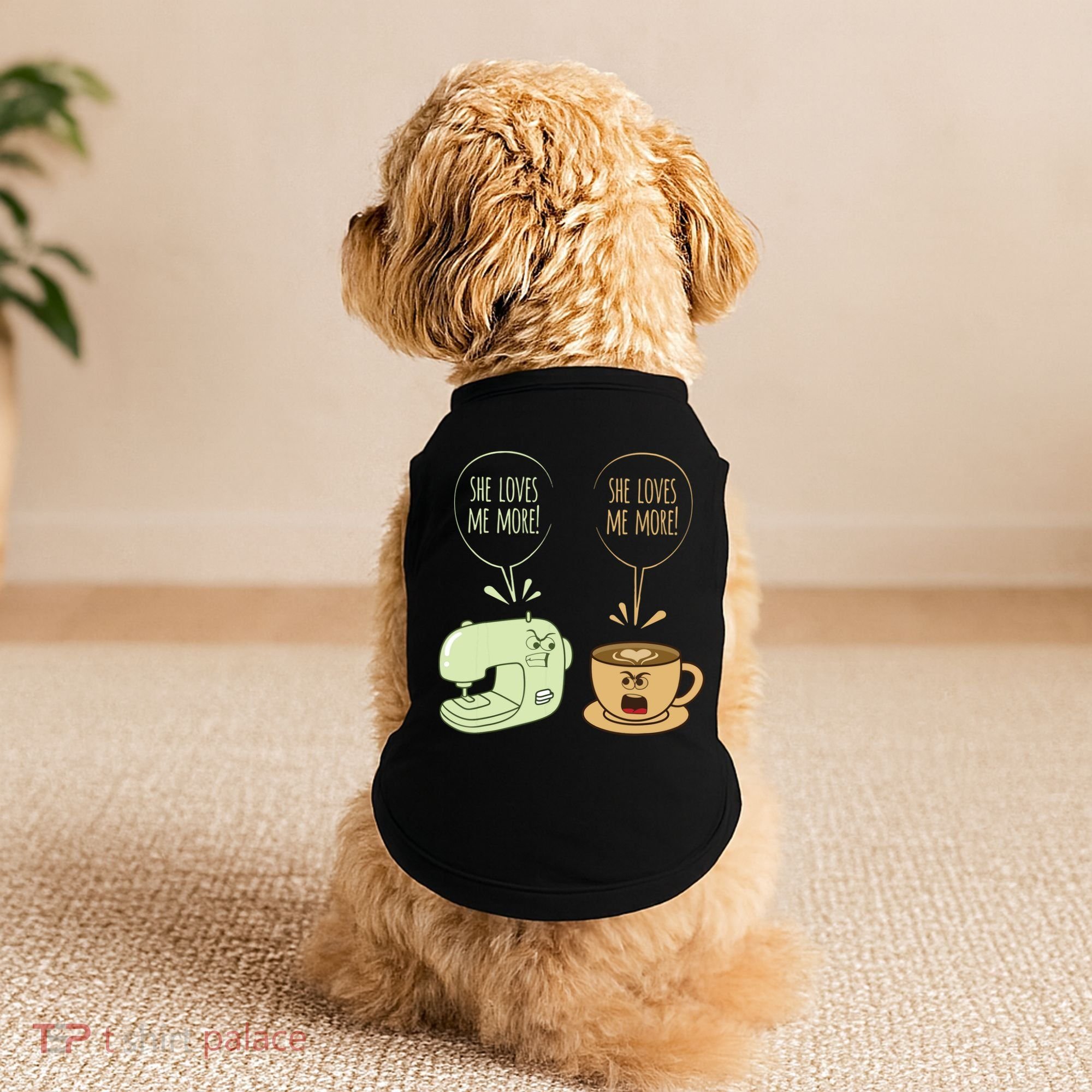 Sewing Machine Coffee Funny Sew Quilting Seamstress Sewer Doggie Tank