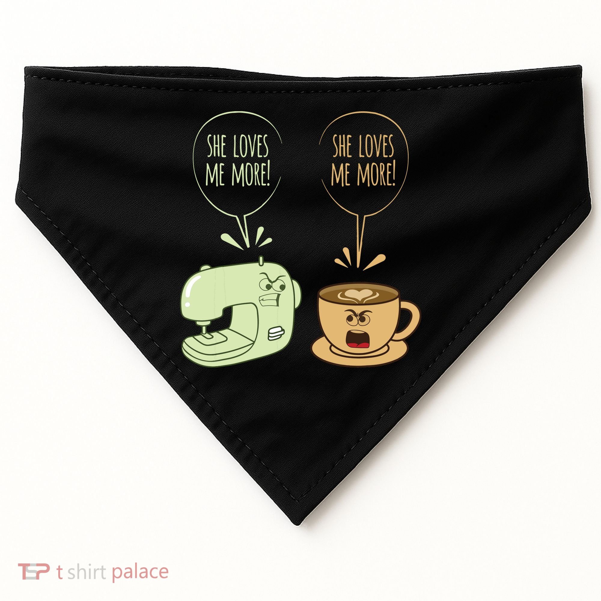 Sewing Machine Coffee Funny Sew Quilting Seamstress Sewer USA-Made Doggie Bandana