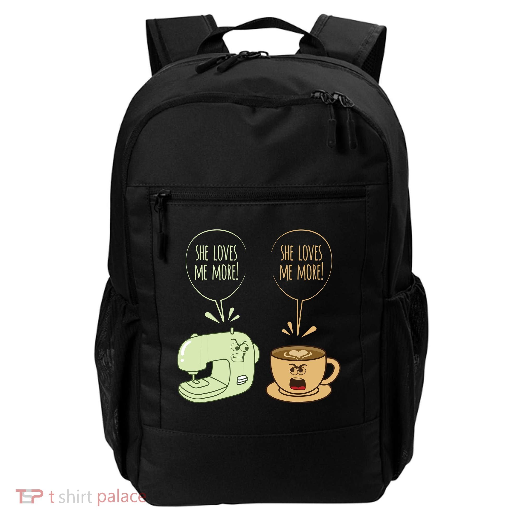 Sewing Machine Coffee Funny Sew Quilting Seamstress Sewer Backpack