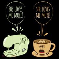 Sewing Machine Coffee Funny Sew Quilting Seamstress Sewer Women's Hoodie thumb 2