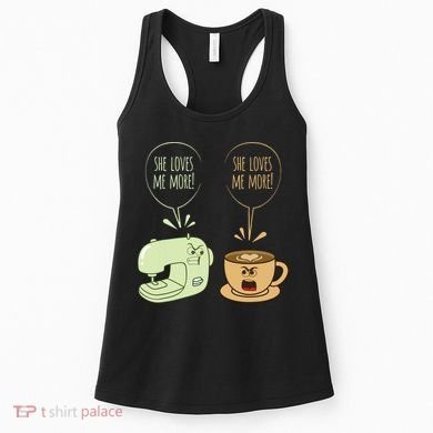 Sewing Machine Coffee Funny Sew Quilting Seamstress Sewer Women's Tank Top