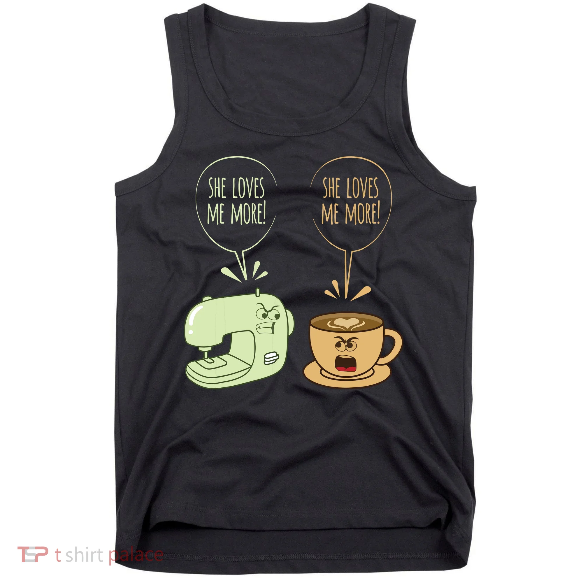 Sewing Machine Coffee Funny Sew Quilting Seamstress Sewer Tank Top