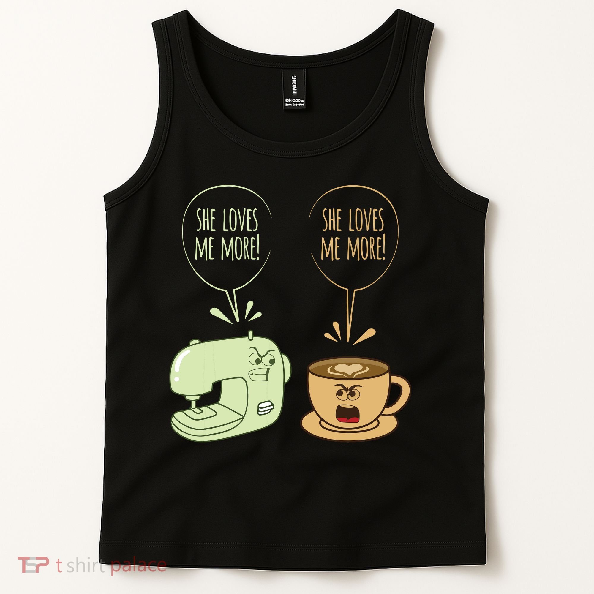 Sewing Machine Coffee Funny Sew Quilting Seamstress Sewer Tank Top