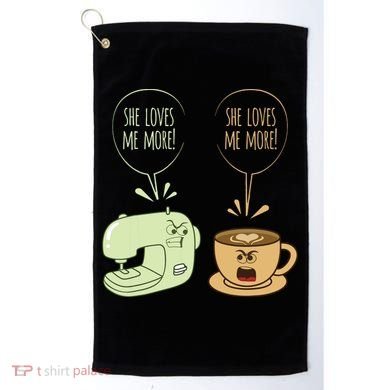 Sewing Machine Coffee Funny Sew Quilting Seamstress Sewer Golf Towel