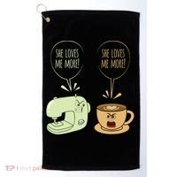 Sewing Machine Coffee Funny Sew Quilting Seamstress Sewer Golf Towel thumb 0