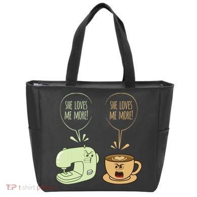 Sewing Machine Coffee Funny Sew Quilting Seamstress Sewer Tote Bag