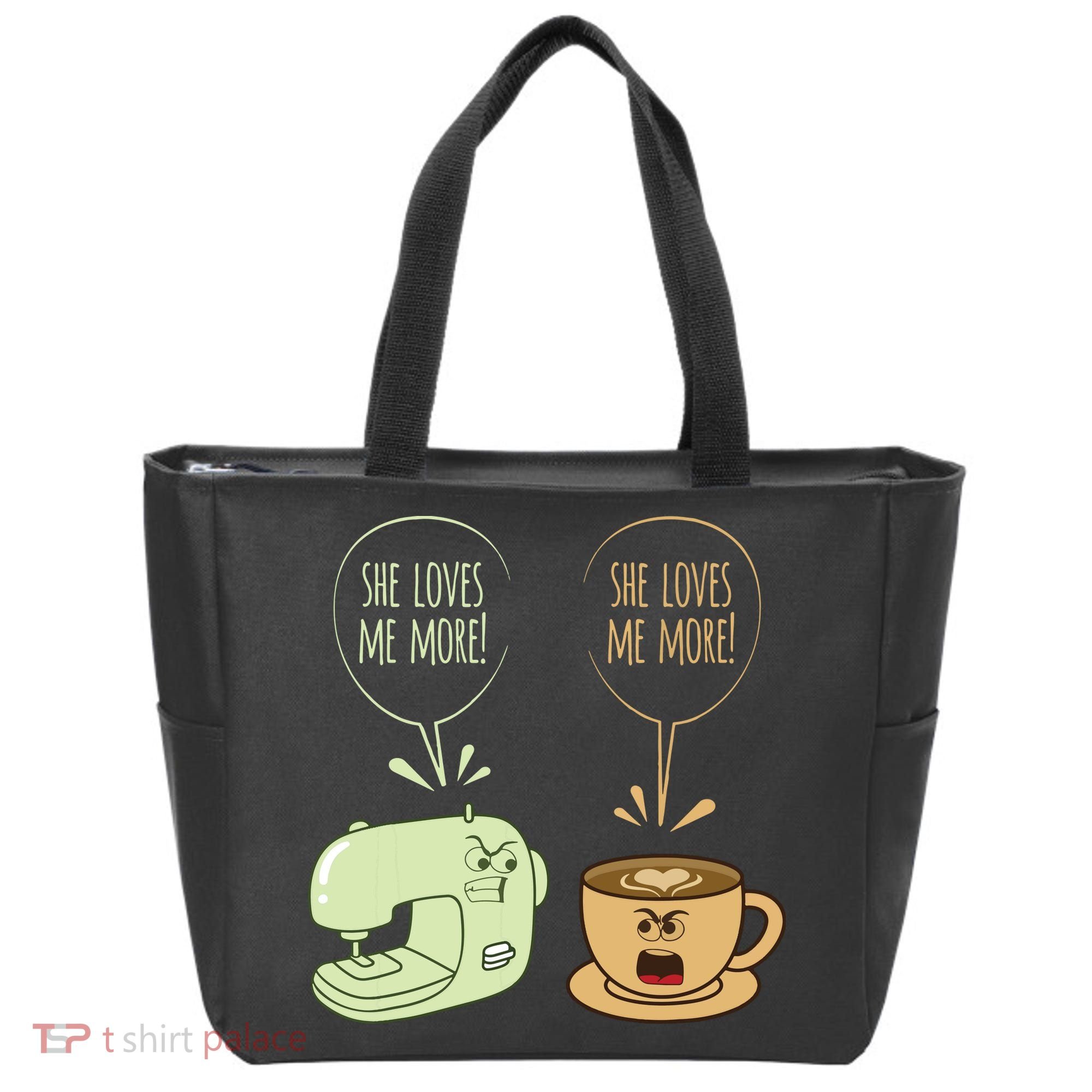 Sewing Machine Coffee Funny Sew Quilting Seamstress Sewer Tote Bag