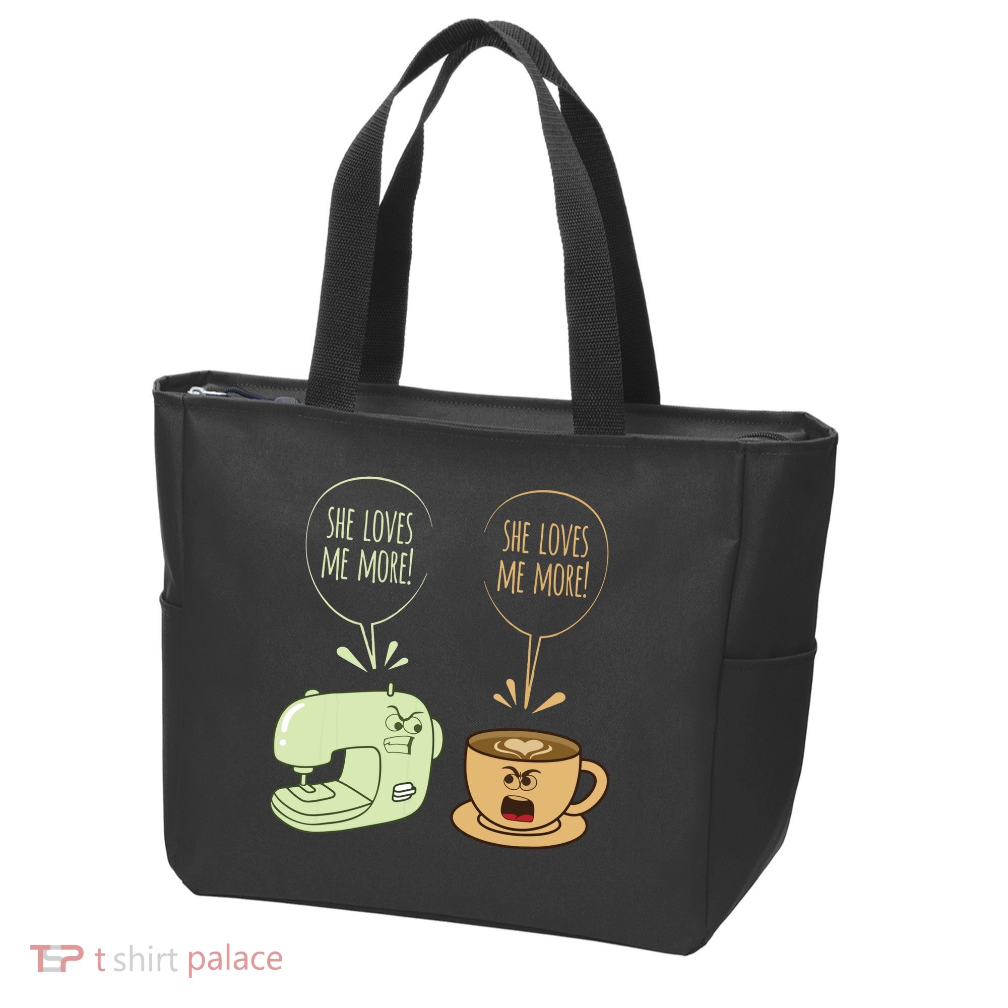 Sewing Machine Coffee Funny Sew Quilting Seamstress Sewer Tote Bag