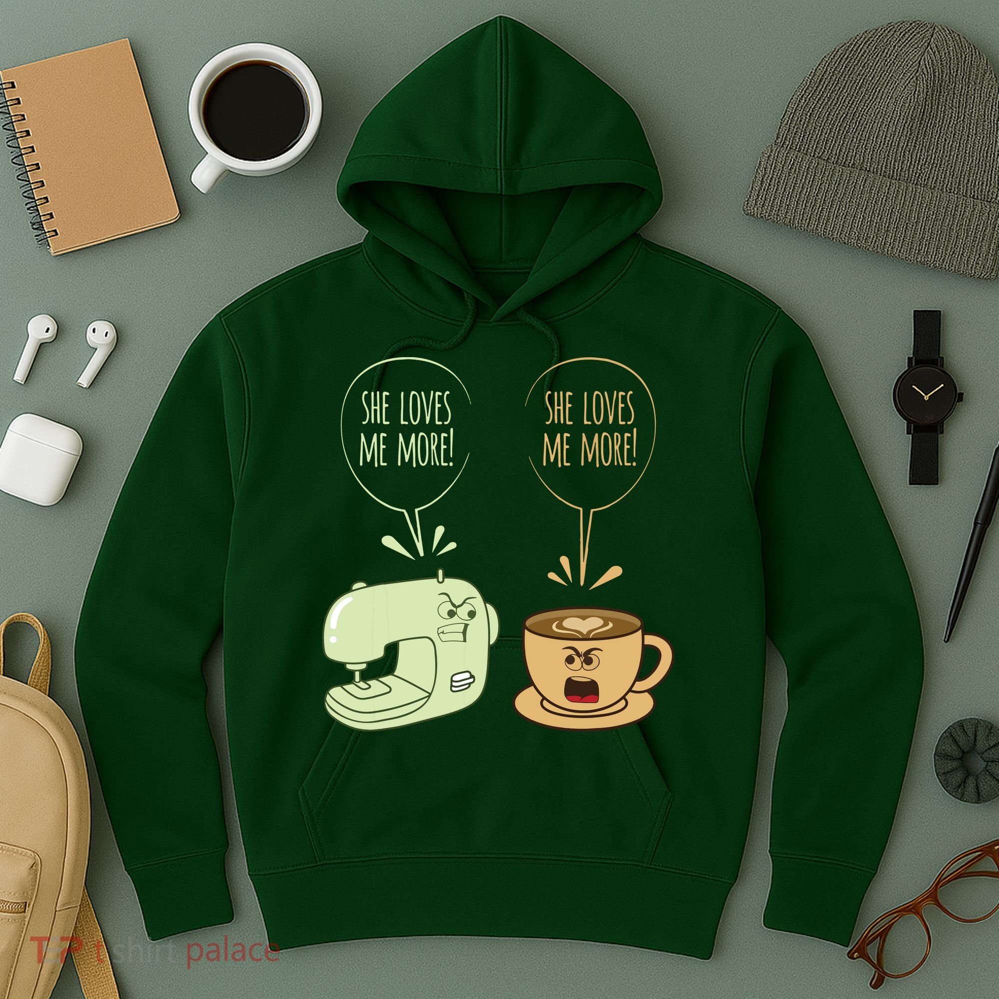 Sewing Machine Coffee Funny Sew Quilting Seamstress Sewer Hoodie
