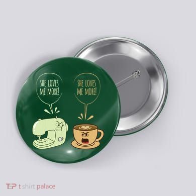 Sewing Machine Coffee Funny Sew Quilting Seamstress Sewer Button