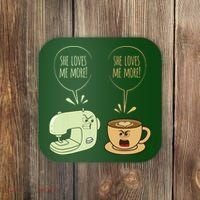 Sewing Machine Coffee Funny Sew Quilting Seamstress Sewer Coaster thumb 0