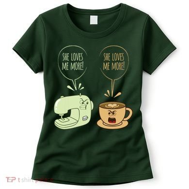 Sewing Machine Coffee Funny Sew Quilting Seamstress Sewer Women's T-Shirt