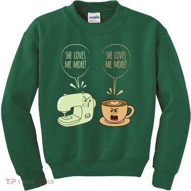 Sewing Machine Coffee Funny Sew Quilting Seamstress Sewer Kids Sweatshirt