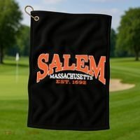 Salem Massachusetts Cute Fall Salem Est 1692 Golf Towel thumb 1