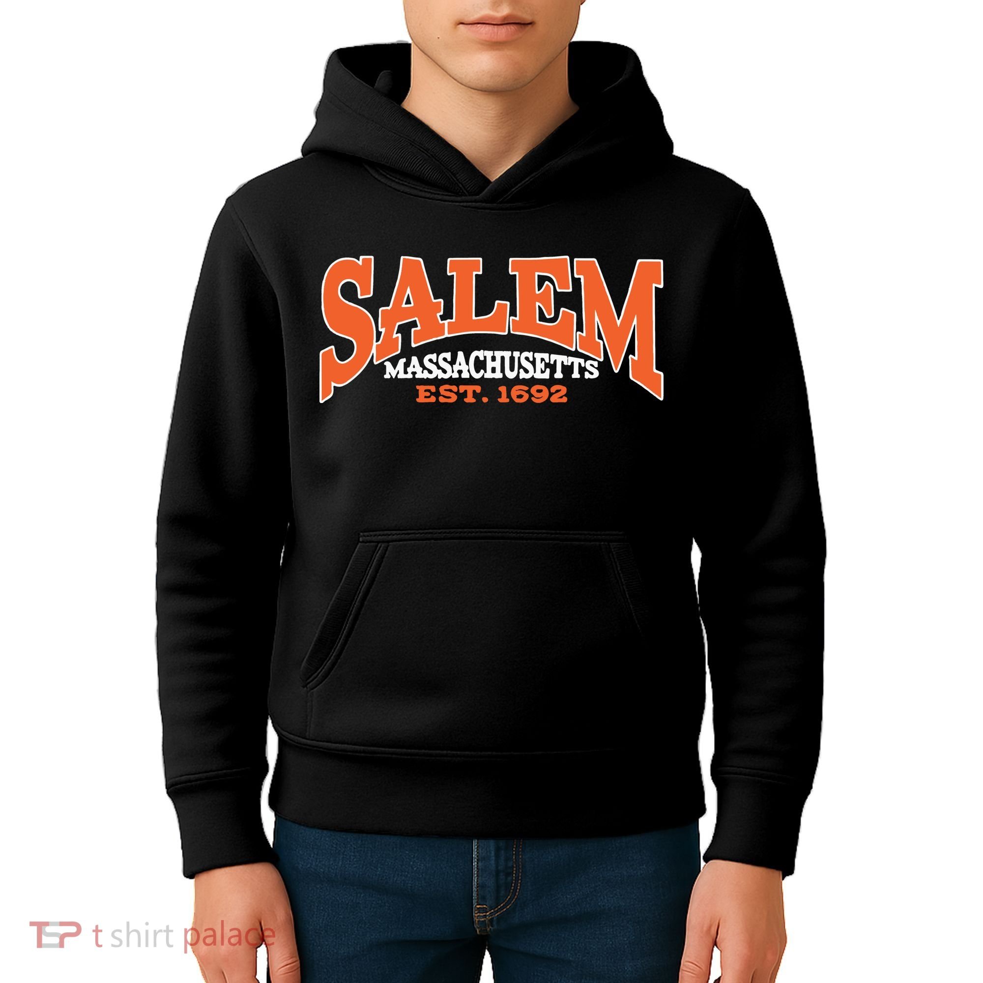 Salem Massachusetts Cute Fall Salem Est 1692 Kids Hoodie