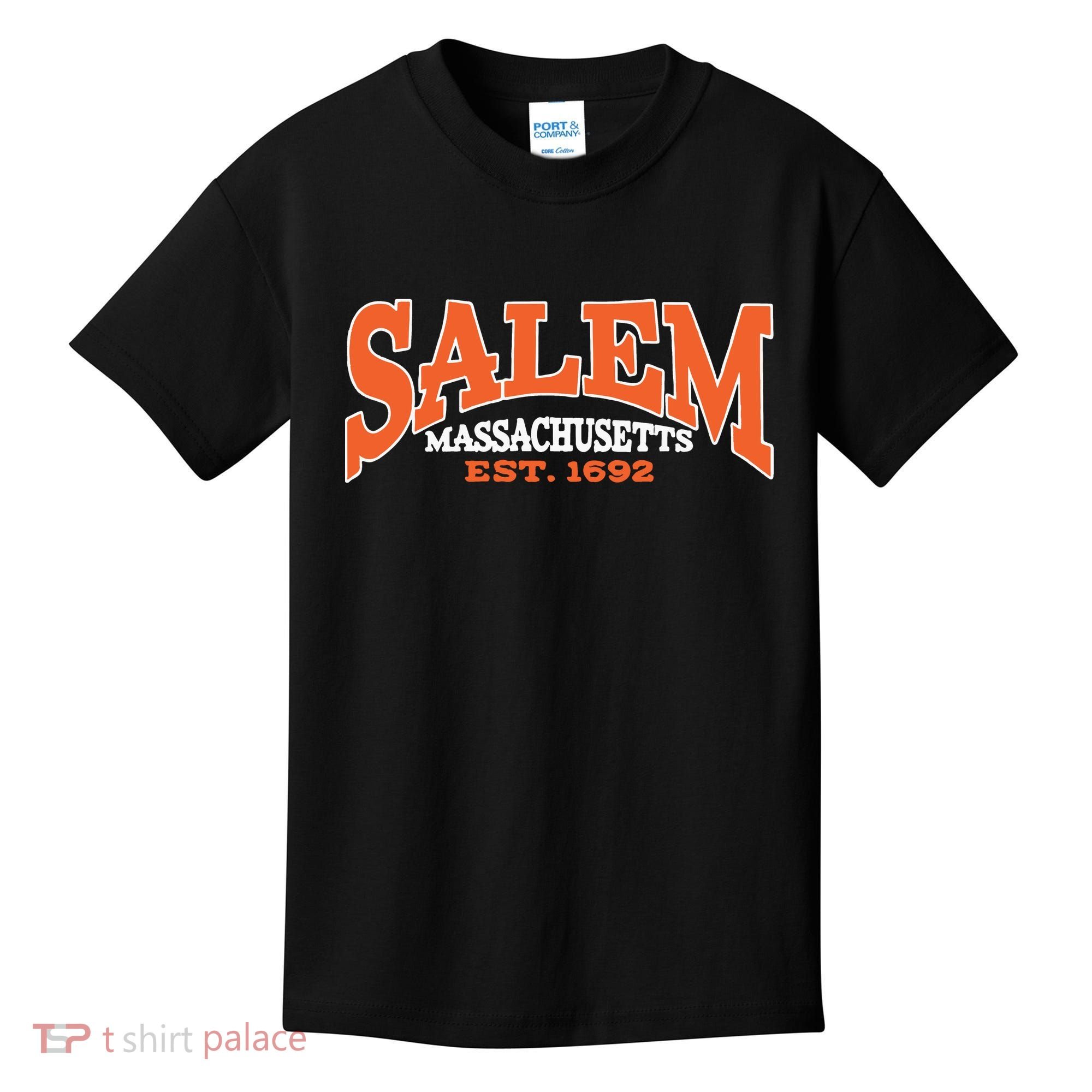 Salem Massachusetts Cute Fall Salem Est 1692 Kids T-Shirt
