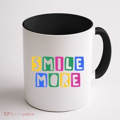 Smile More Colorful Inspiring Coffee Mug back