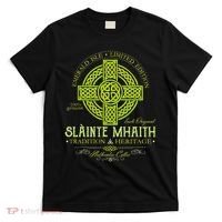 Slainte Mhaith Celtic Knot Cross Irish Original Green T-Shirt thumb 0