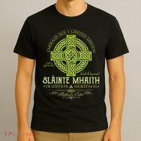 Slainte Mhaith Celtic Knot Cross Irish Original Green T-Shirt thumb 3