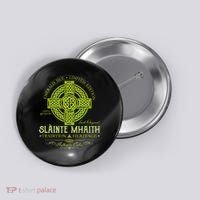 Slainte Mhaith Celtic Knot Cross Irish Original Green Button thumb 0