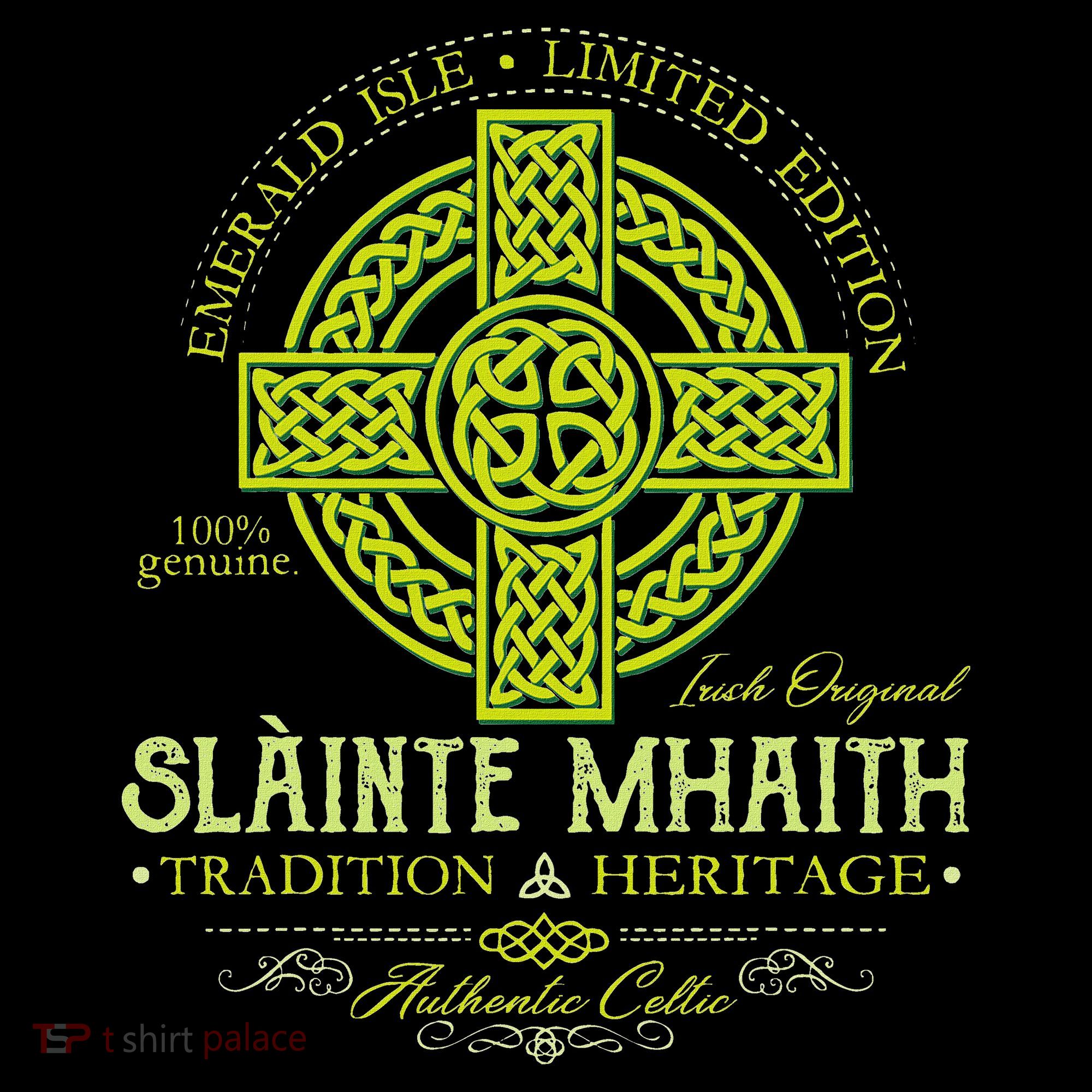 Slainte Mhaith Celtic Knot Cross Irish Original Green Women's Hoodie