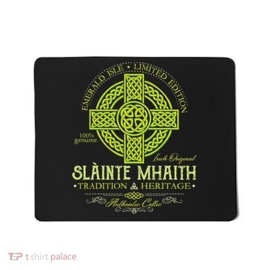 Slainte Mhaith Celtic Knot Cross Irish Original Green Mousepad