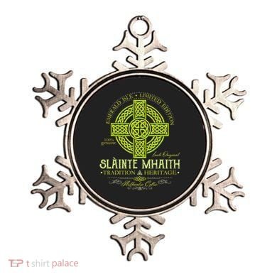 Slainte Mhaith Celtic Knot Cross Irish Original Green Ornament