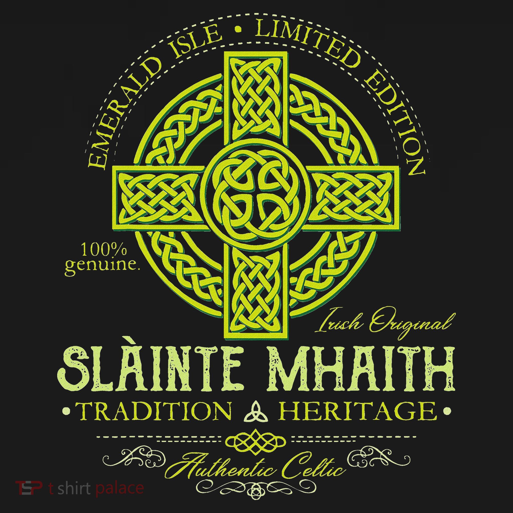 Slainte Mhaith Celtic Knot Cross Irish Original Green Women's Tank Top