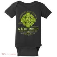 Slainte Mhaith Celtic Knot Cross Irish Original Green Baby Bodysuit thumb 0