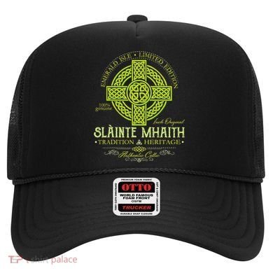 Slainte Mhaith Celtic Knot Cross Irish Original Green Hat