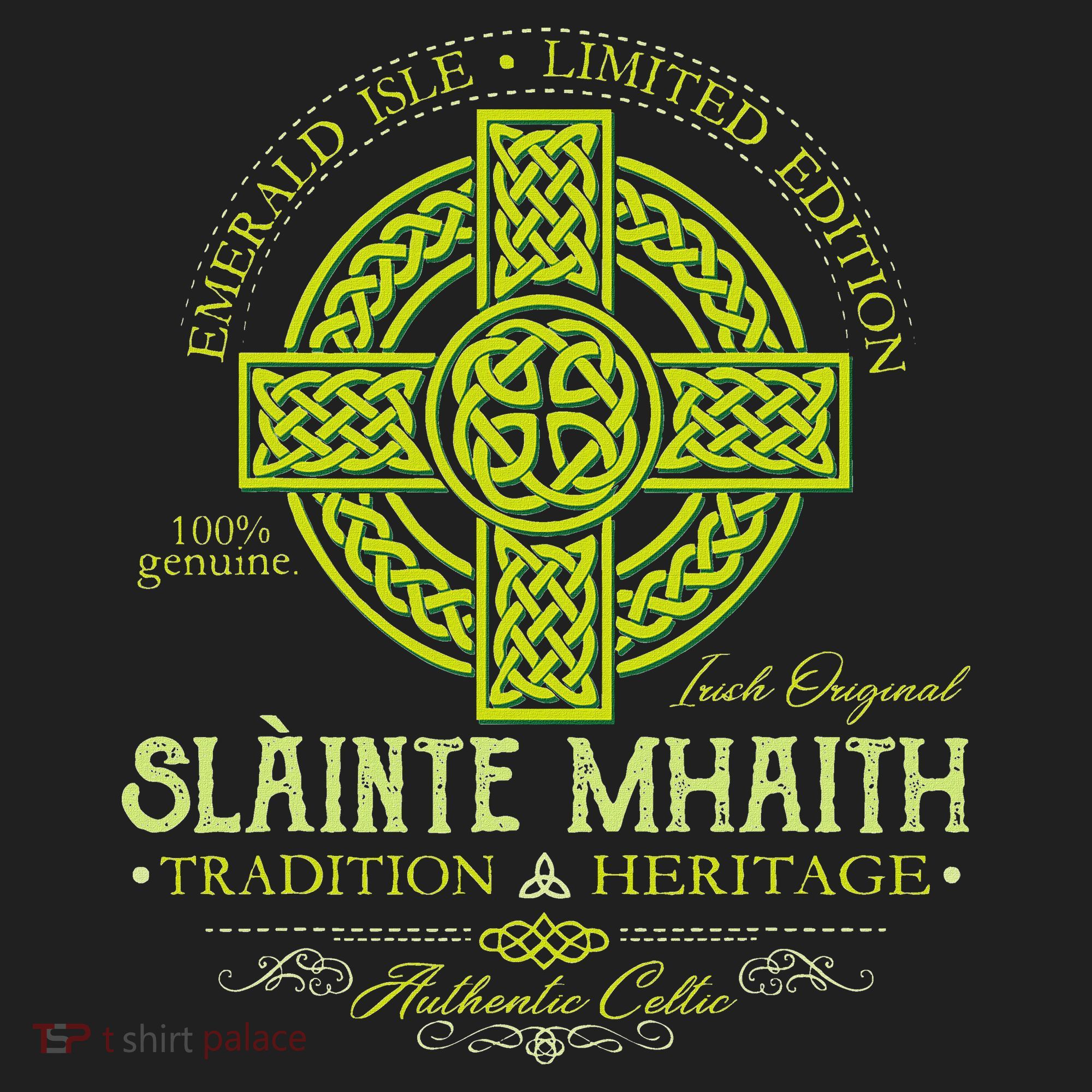 Slainte Mhaith Celtic Knot Cross Irish Original Green Hat