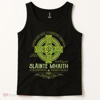 Slainte Mhaith Celtic Knot Cross Irish Original Green Tank Top thumb 2