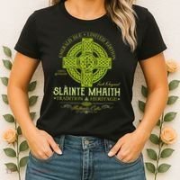 Slainte Mhaith Celtic Knot Cross Irish Original Green Women's T-Shirt thumb 2