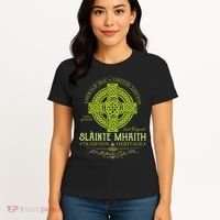 Slainte Mhaith Celtic Knot Cross Irish Original Green Women's T-Shirt thumb 4