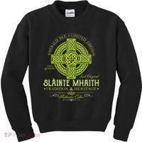 Slainte Mhaith Celtic Knot Cross Irish Original Green Kids Sweatshirt thumb 0