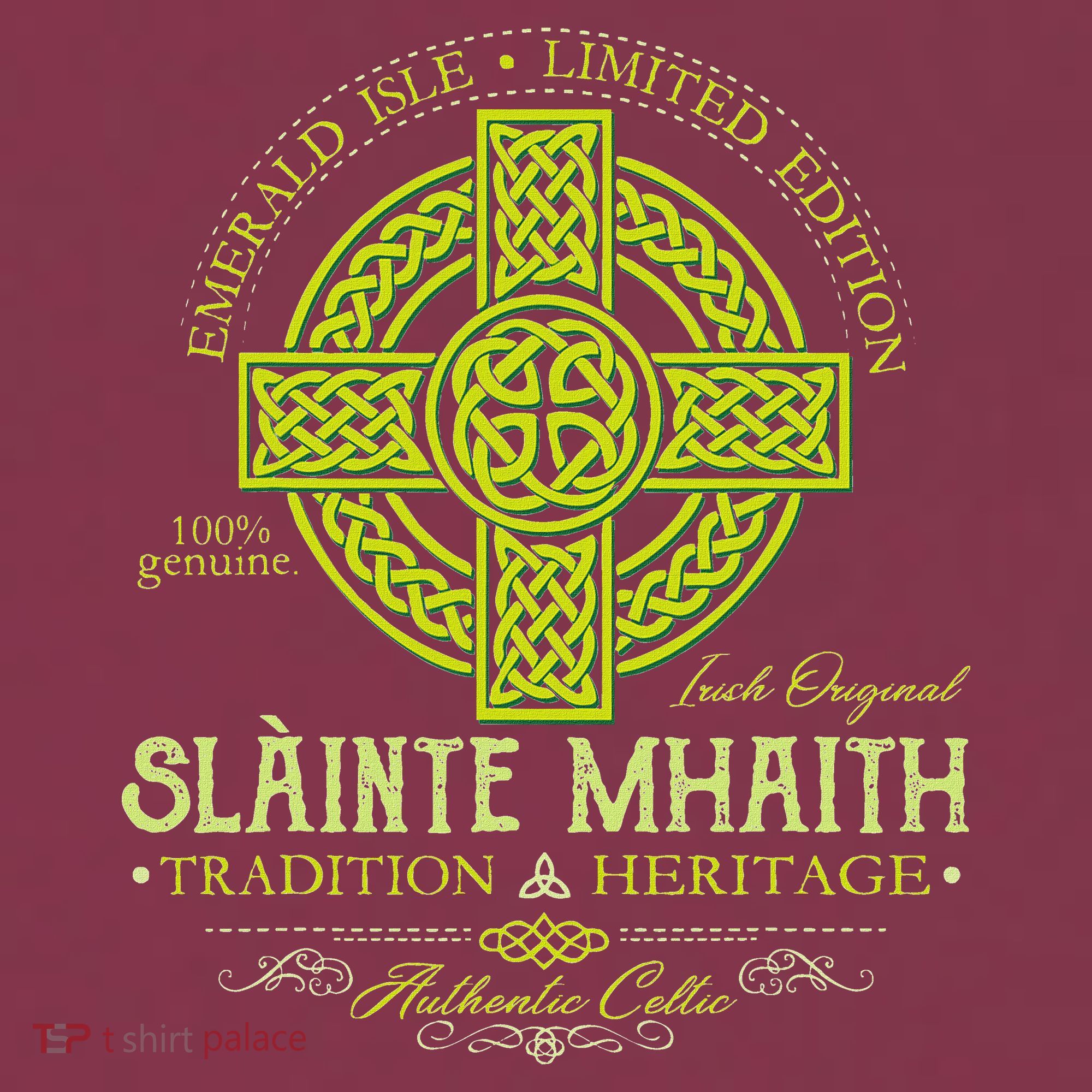 Slainte Mhaith Celtic Knot Cross Irish Original Green 16oz Travel Tumbler