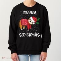 Sloth Merry Christmas Sweater Santa Sloth Merry Slothmas Funny Gift Women's Sweatshirt thumb 0