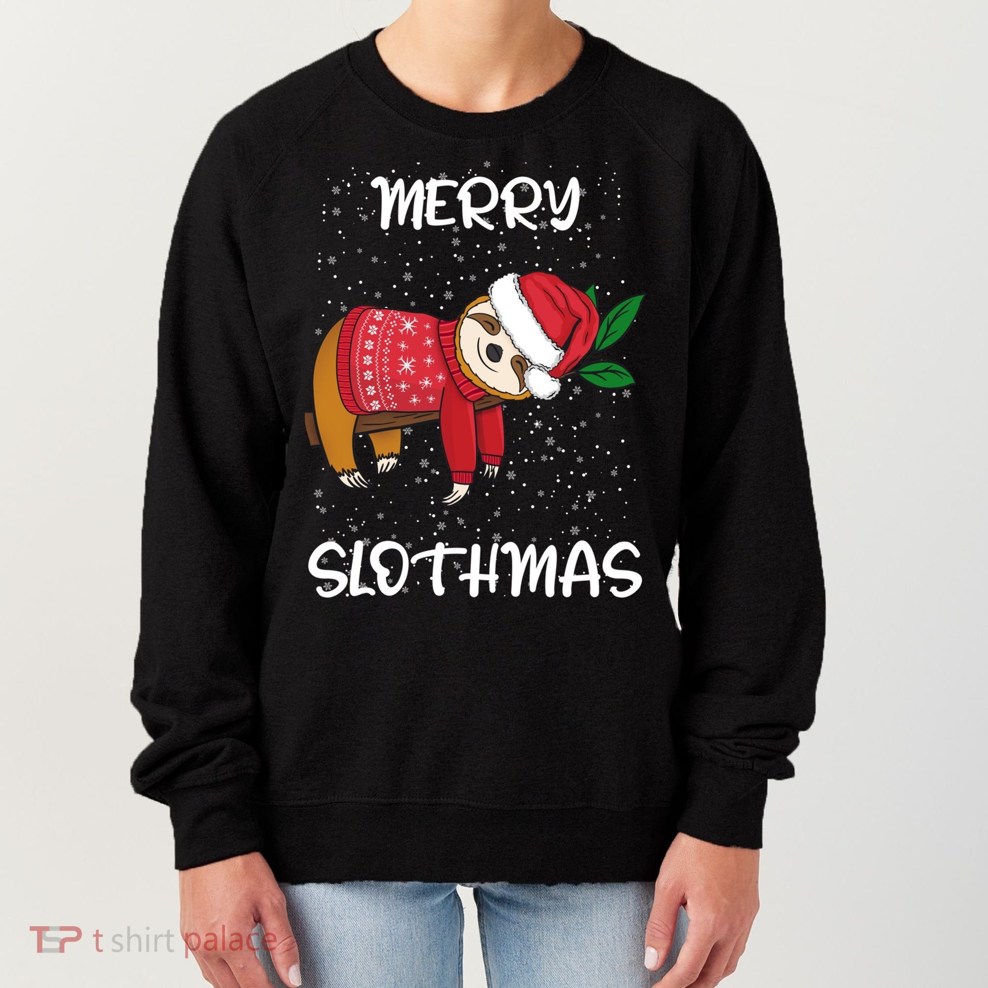 Sloth Merry Christmas Sweater Santa Sloth Merry Slothmas Funny Gift Women's Sweatshirt