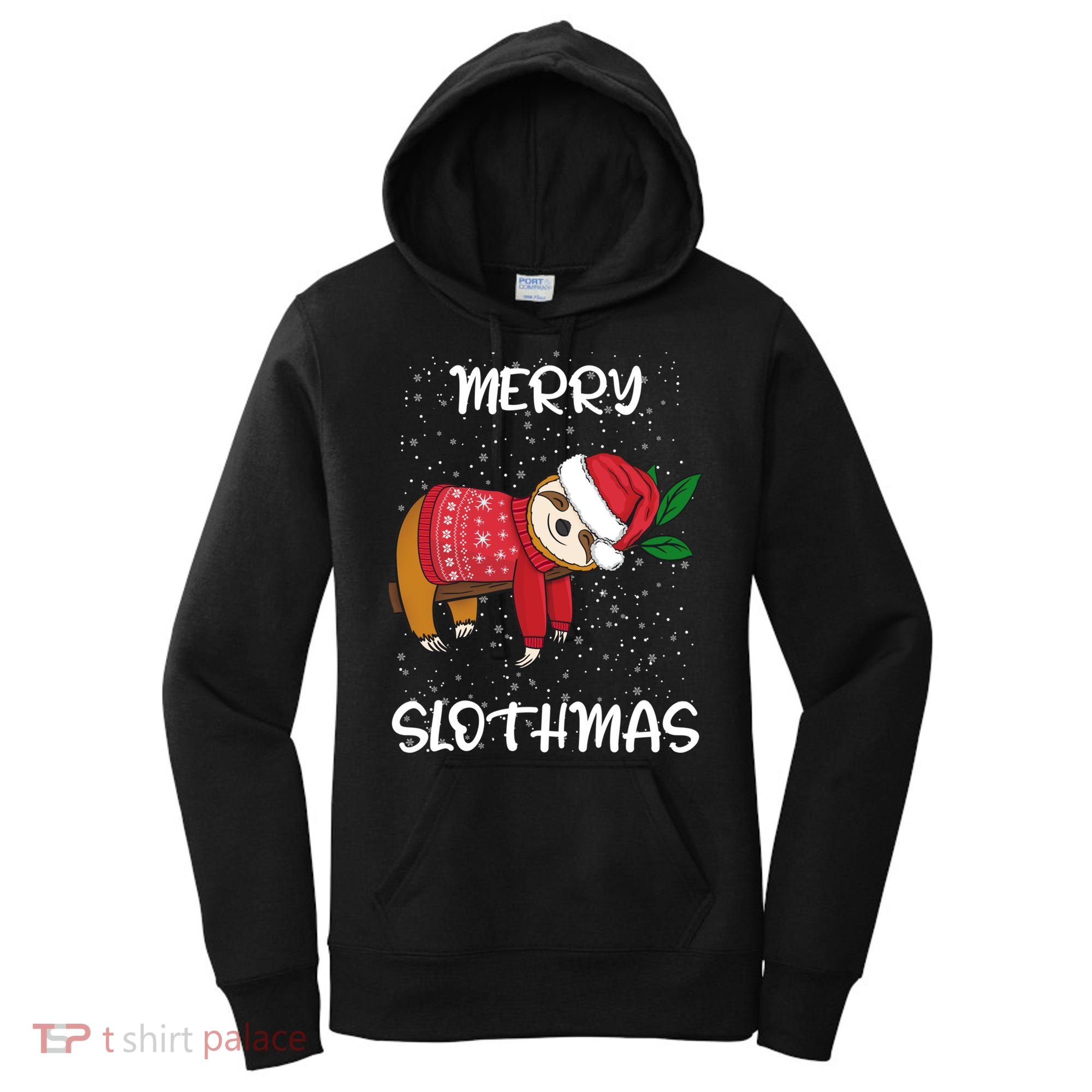 Sloth Merry Christmas Sweater Santa Sloth Merry Slothmas Funny Gift Women's Hoodie