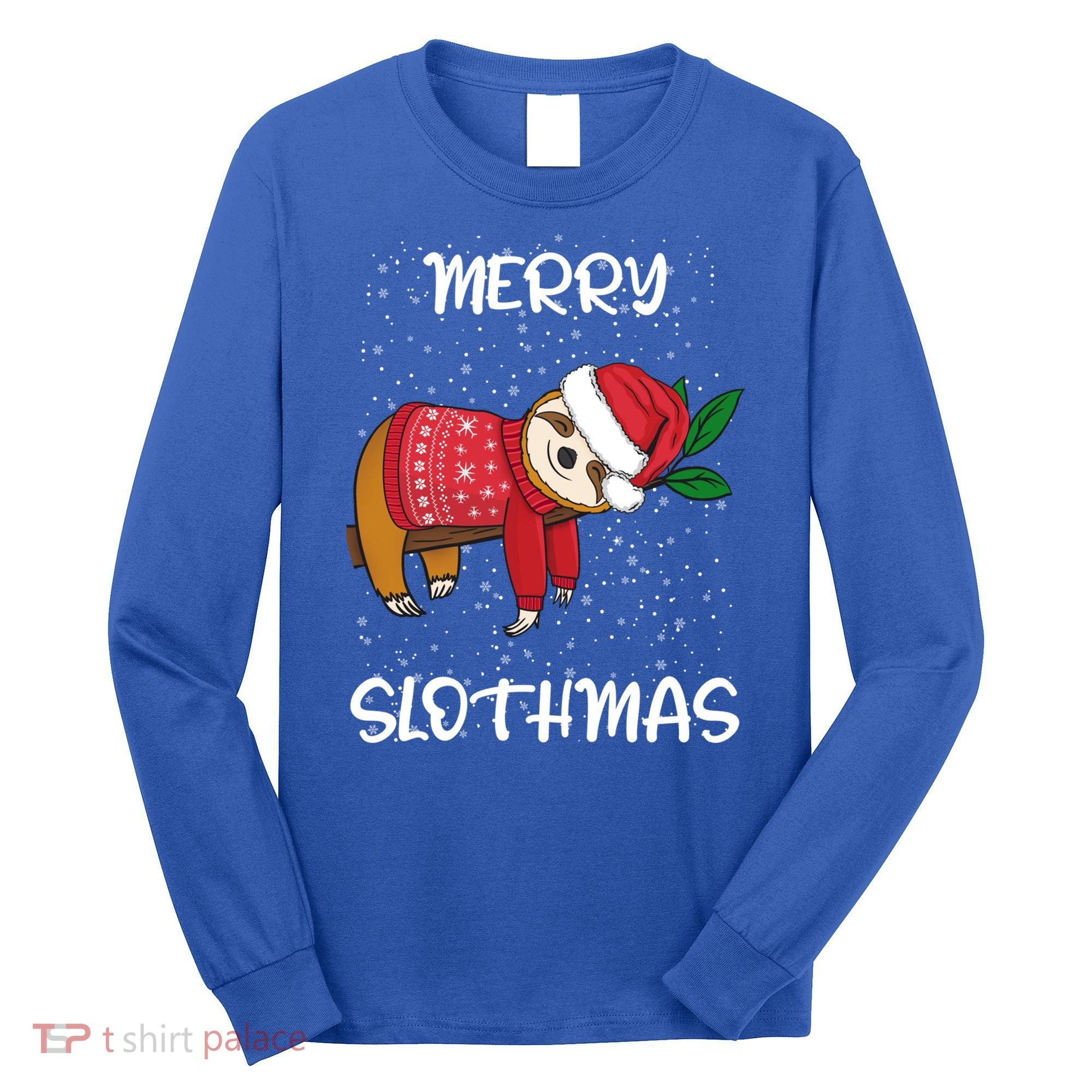 Sloth Merry Christmas Sweater Santa Sloth Merry Slothmas Funny Gift Long Sleeve Shirt
