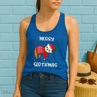 Sloth Merry Christmas Sweater Santa Sloth Merry Slothmas Funny Gift Women's Tank Top thumb 2