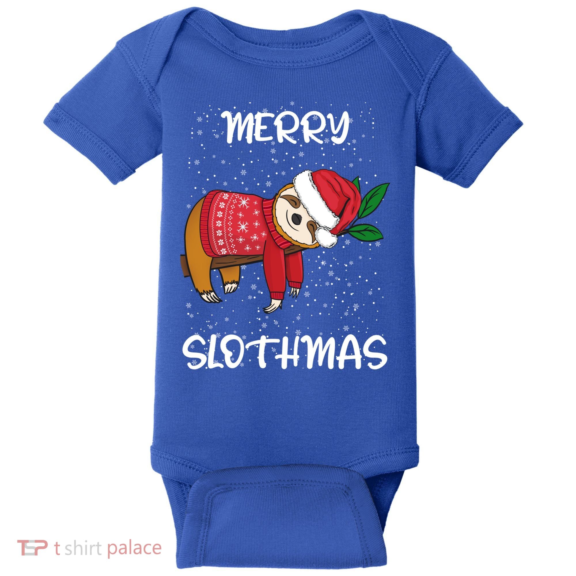 Sloth Merry Christmas Sweater Santa Sloth Merry Slothmas Funny Gift Baby Bodysuit